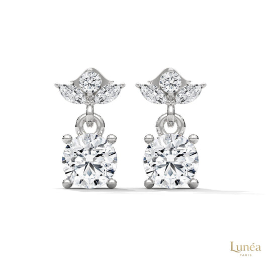 1.5 CT. Petite Floral Diamond Drops