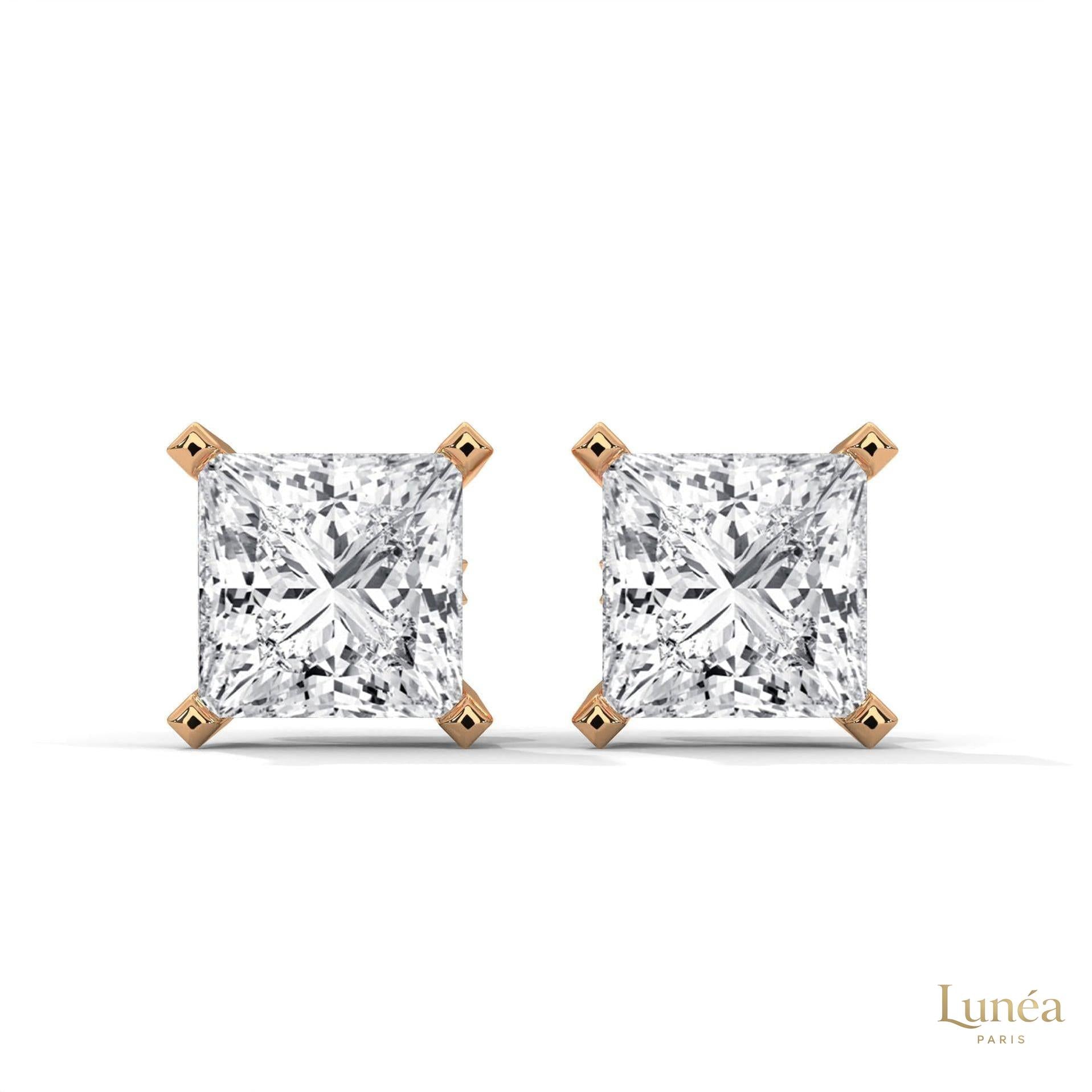 1.5 CT. Princess-Cut Lab Diamond Studs