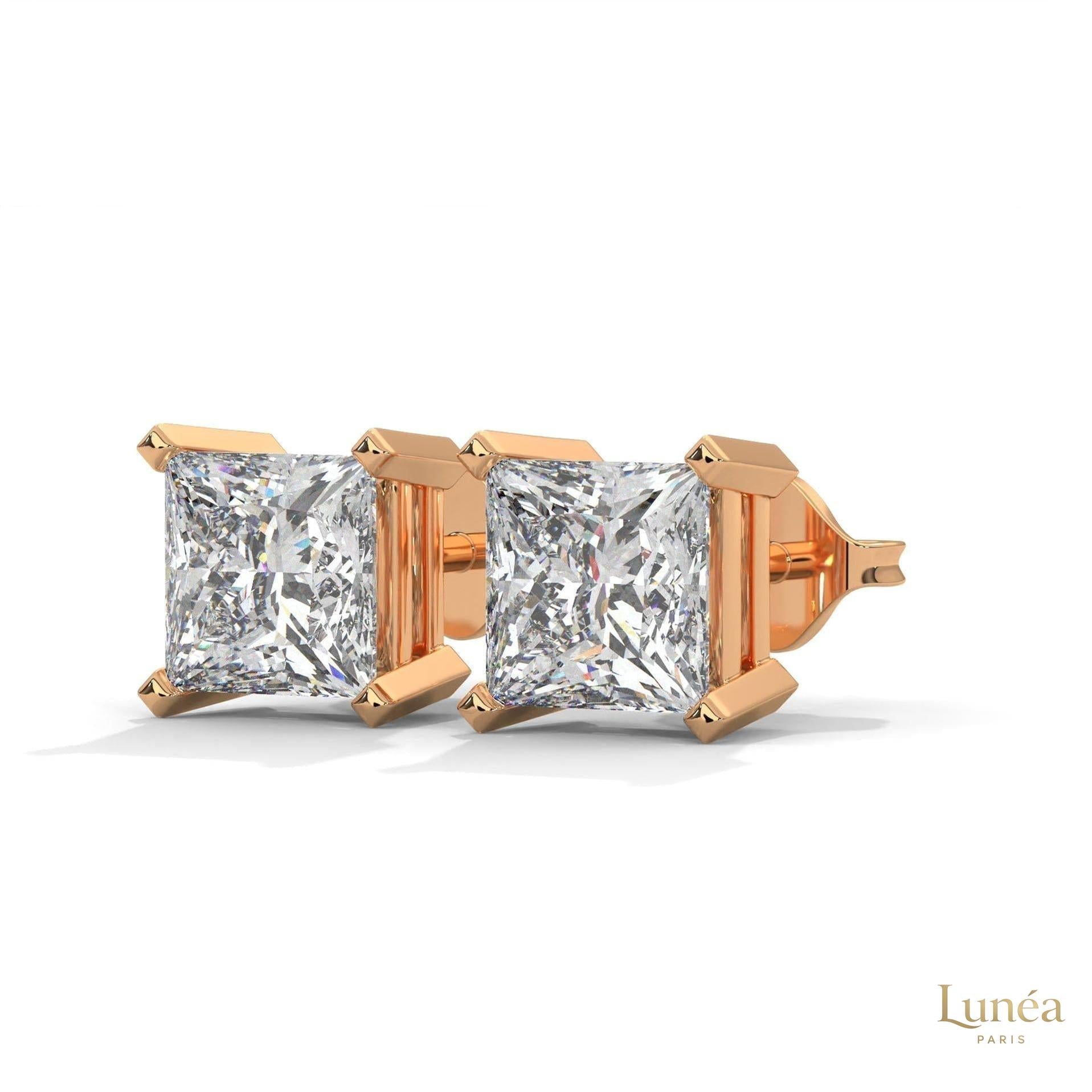 1.5 CT. Princess-Cut Lab Diamond Studs