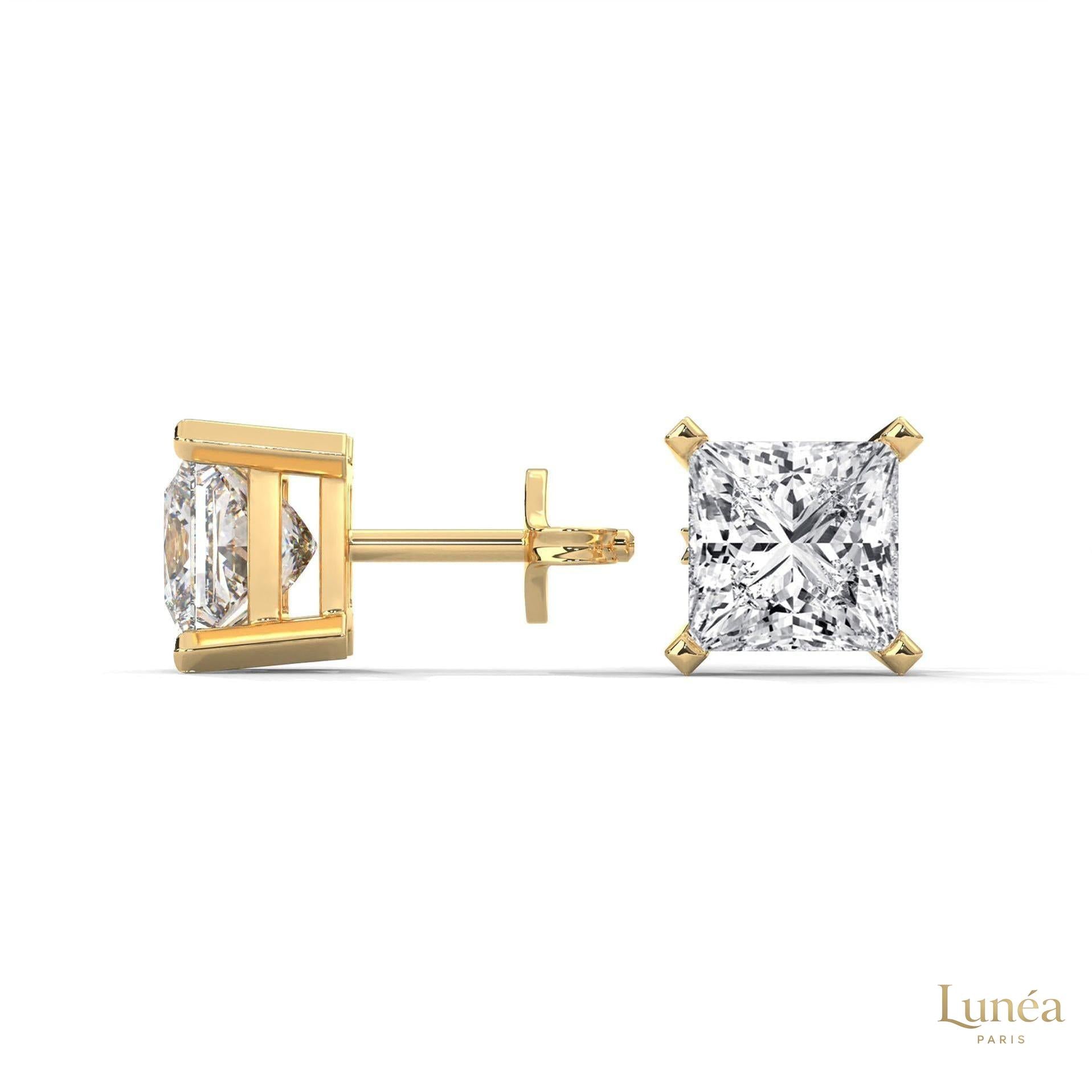 1.5 CT. Princess-Cut Lab Diamond Studs