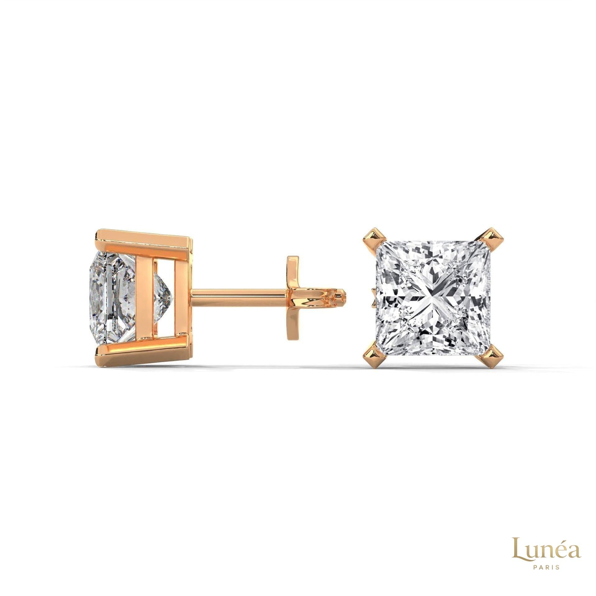 1.5 CT. Princess-Cut Lab Diamond Studs