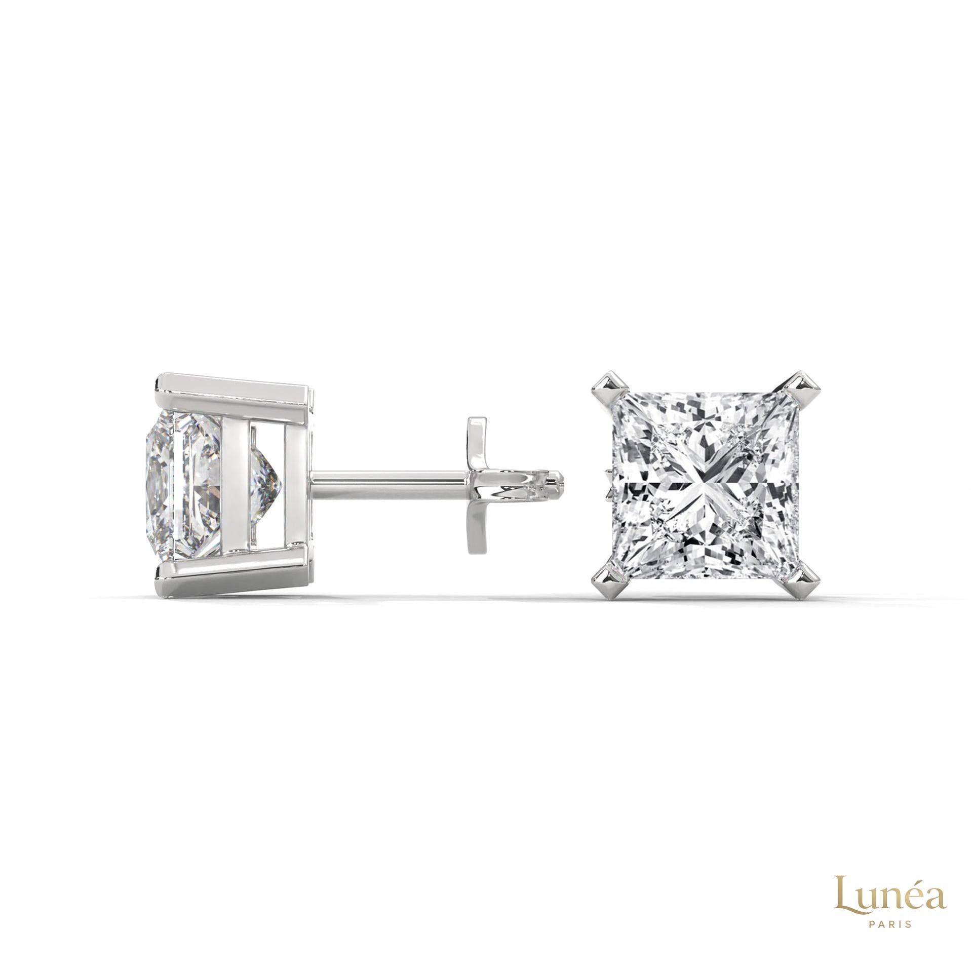 1.5 CT. Princess-Cut Lab Diamond Studs