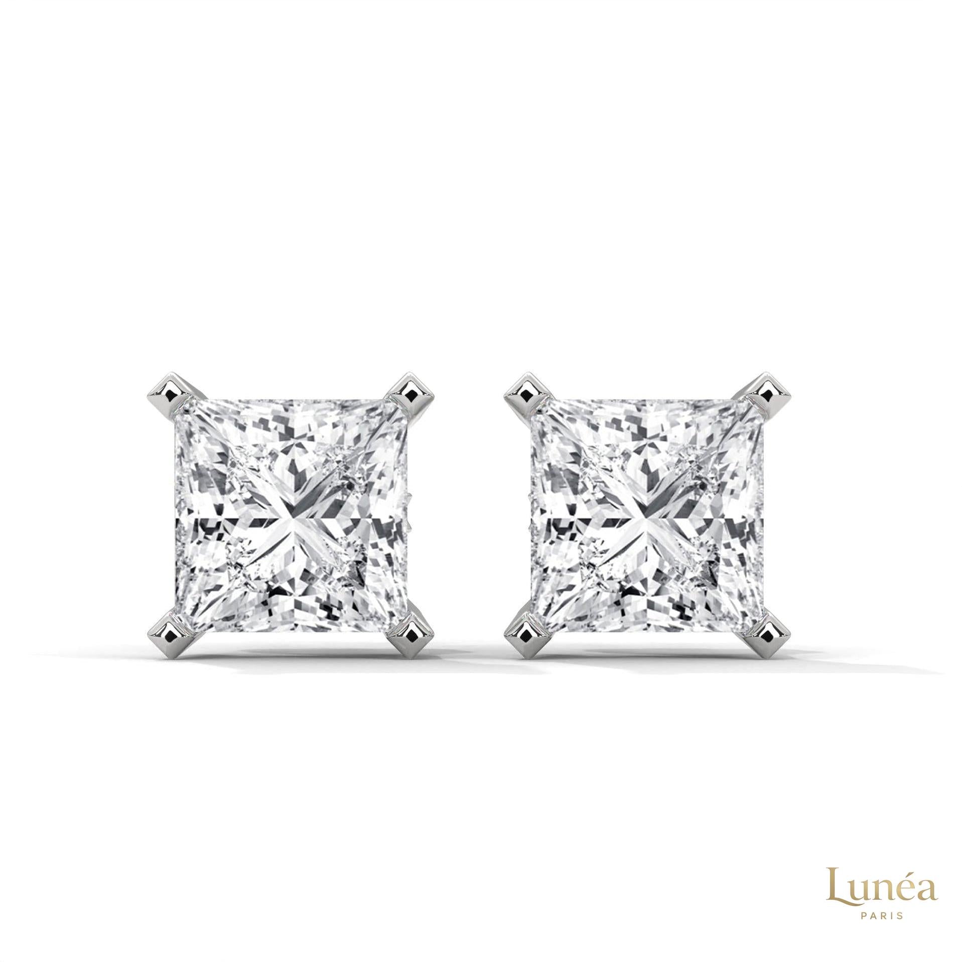1.5 CT. Princess-Cut Lab Diamond Studs