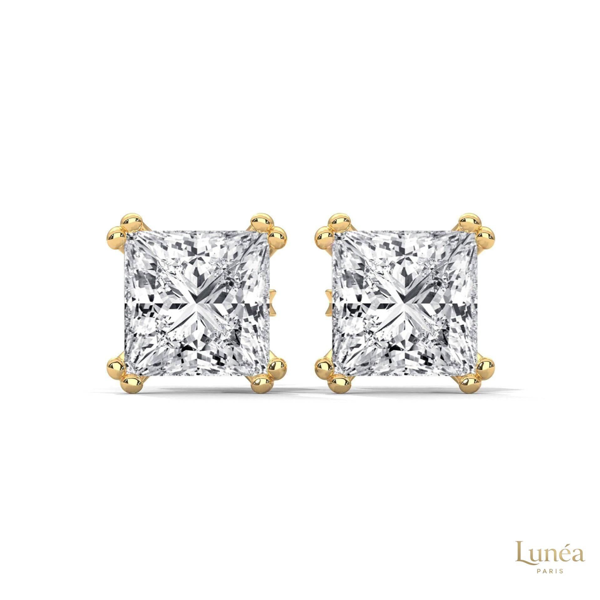 1.50 CT. Princess-Cut Diamond Stud Earrings