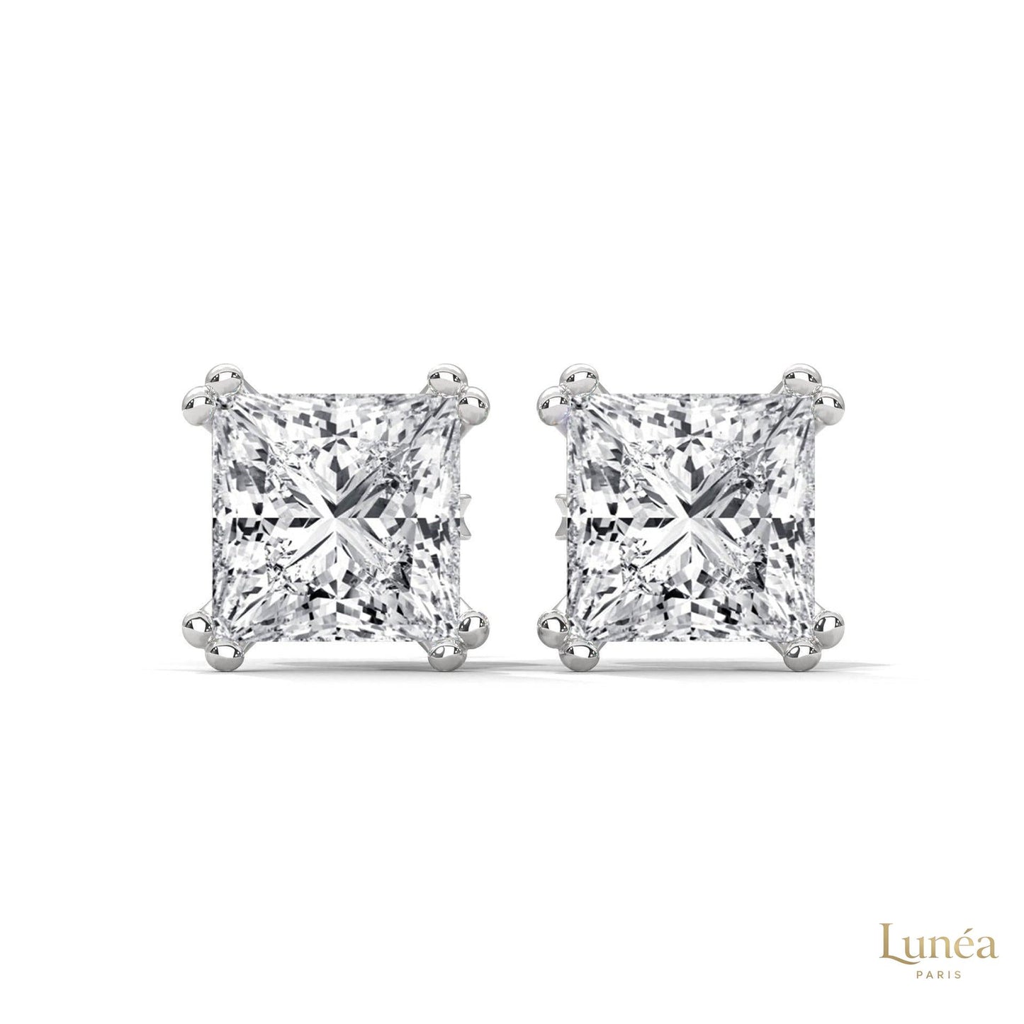 1.50 CT. Princess-Cut Diamond Stud Earrings