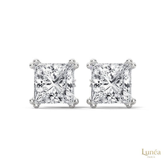 1.50 CT. Princess-Cut Diamond Stud Earrings