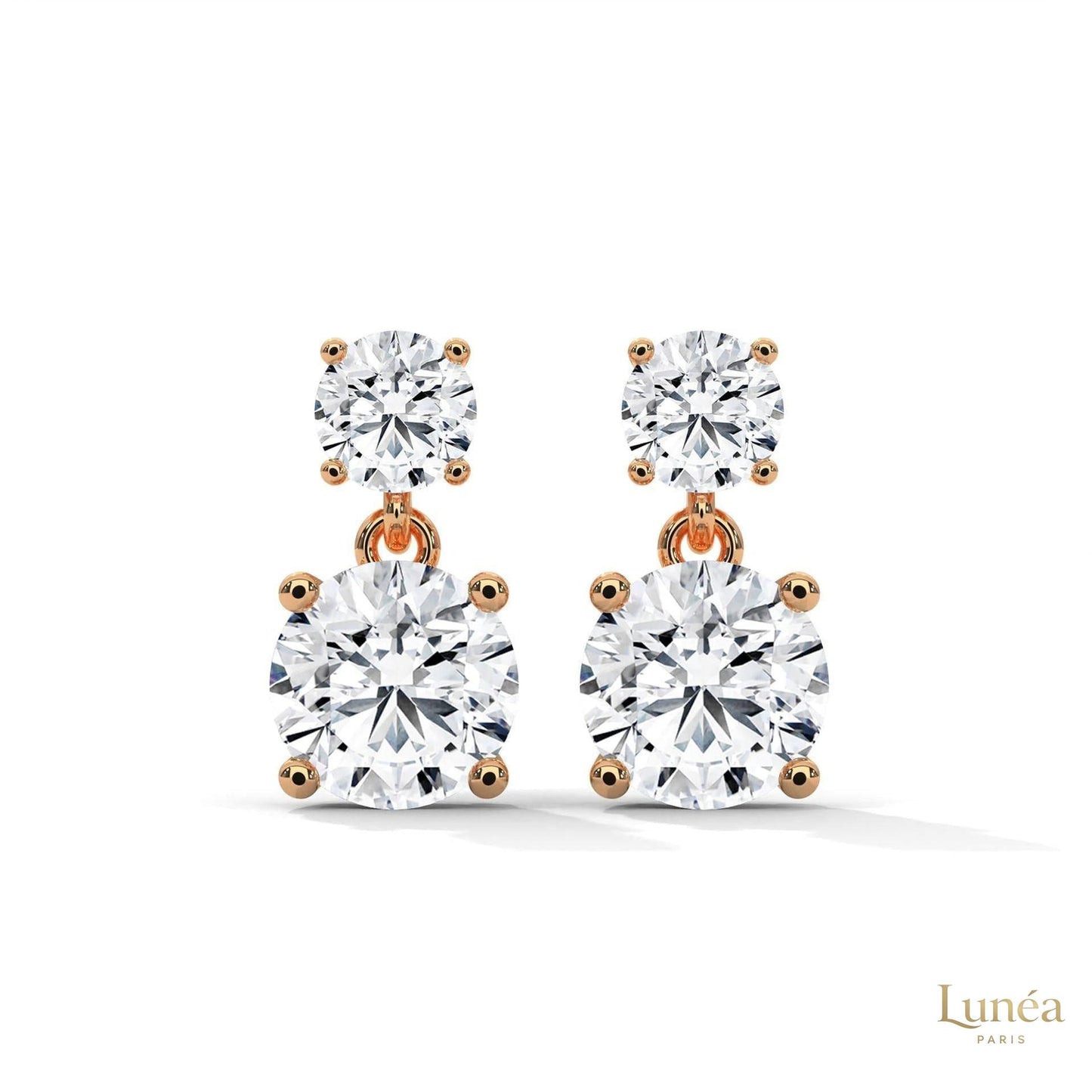 1.50 CT. Two-Stone Drop Lab Diamond Earrings