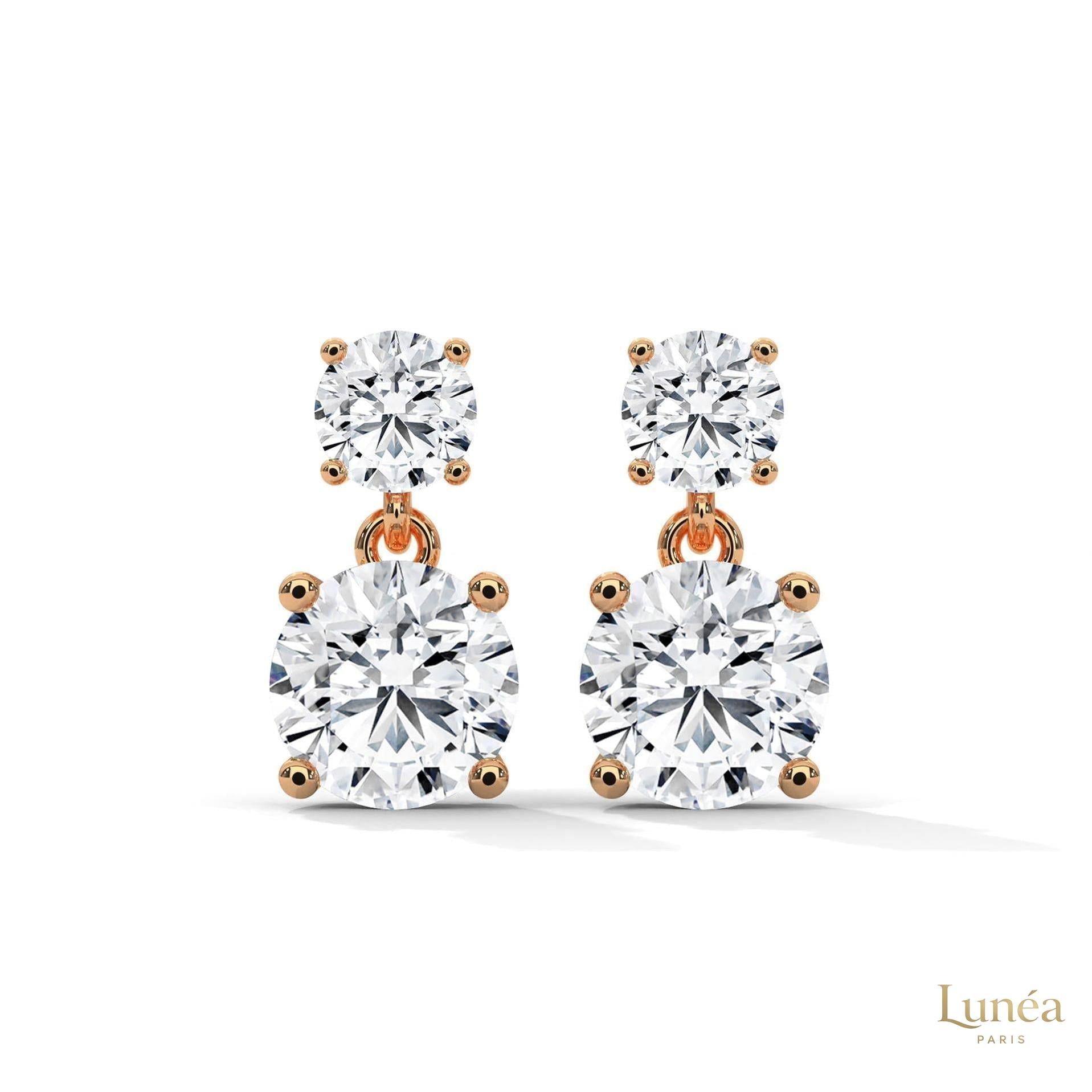 1.50 CT. Two-Stone Drop Lab Diamond Earrings
