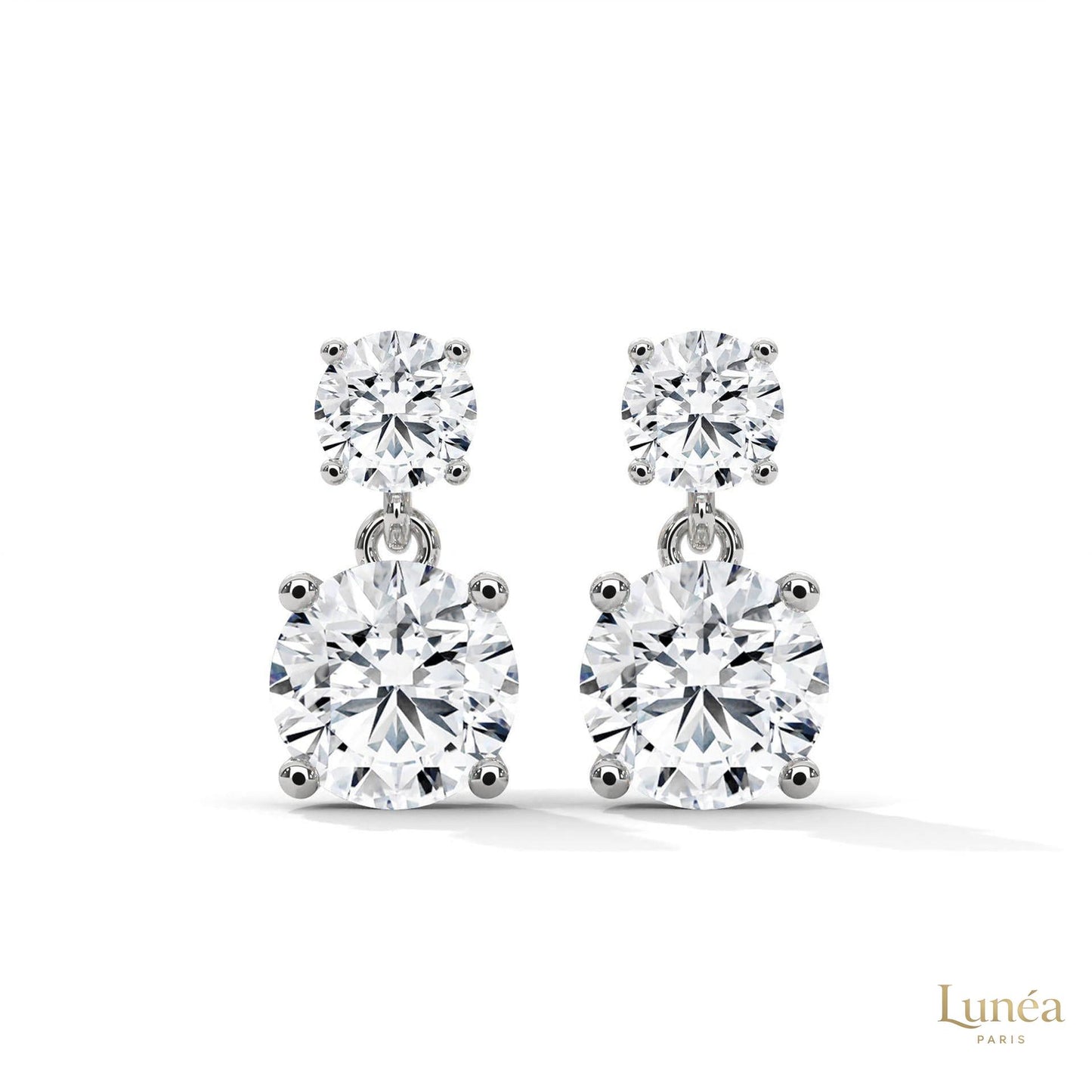 1.50 CT. Two-Stone Drop Lab Diamond Earrings