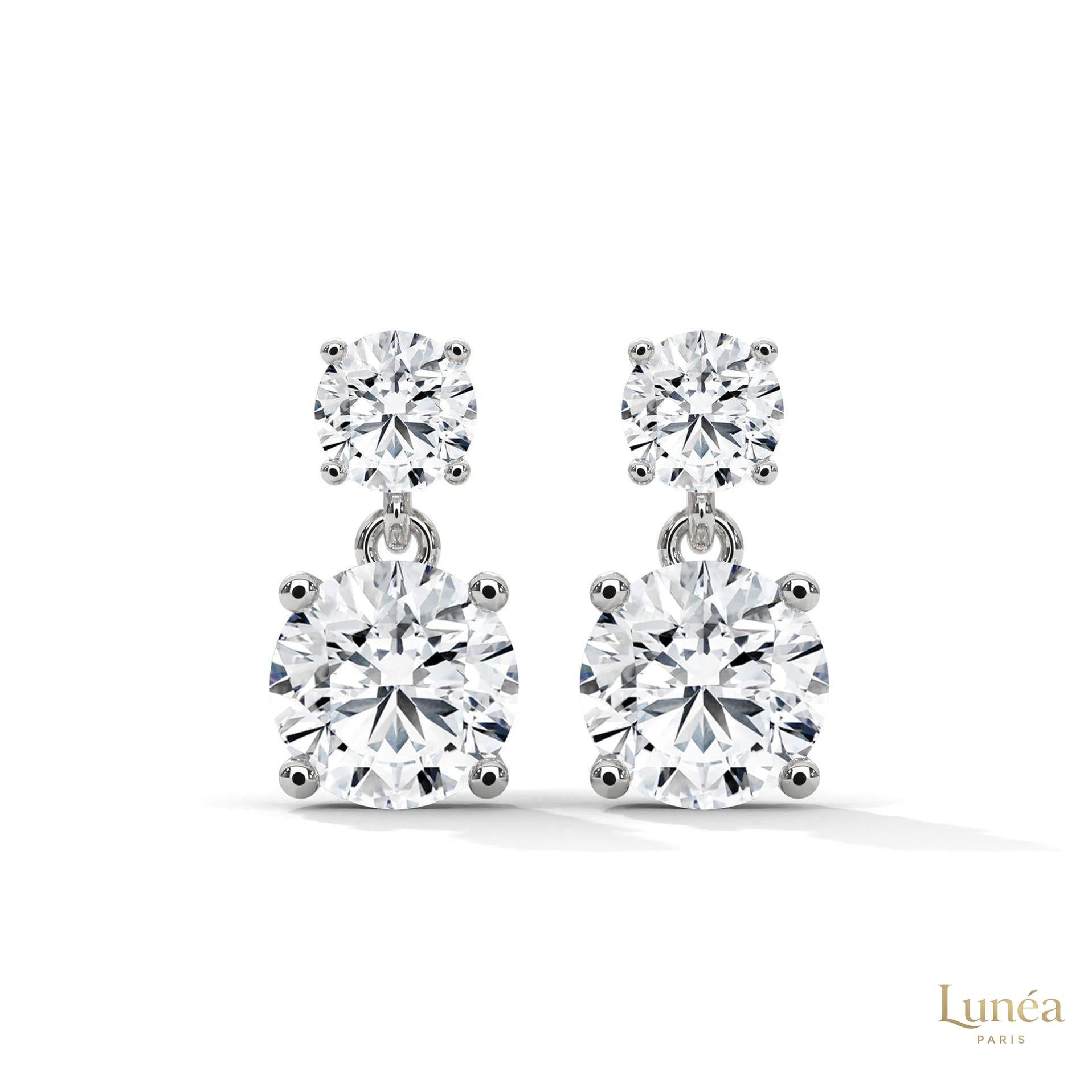 1.50 CT. Two-Stone Drop Lab Diamond Earrings