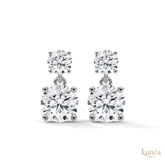 1.50 CT. Two-Stone Drop Lab Diamond Earrings