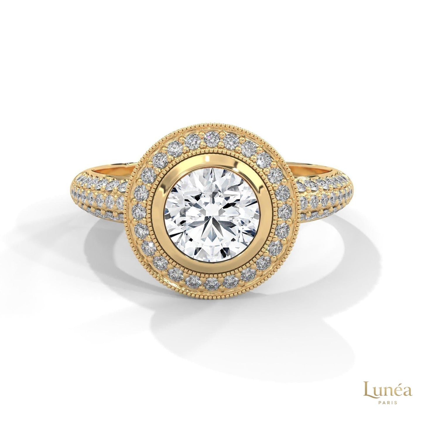 1.50 Ct. Double Halo Lab Diamond Engagement Ring