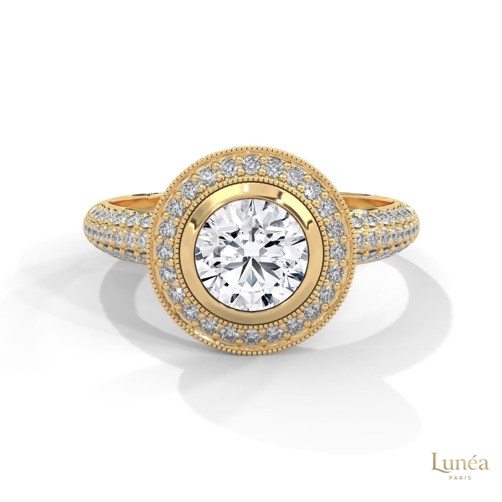 1.50 Ct. Double Halo Lab Diamond Engagement Ring