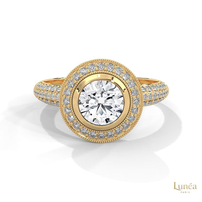 1.50 Ct. Double Halo Lab Diamond Engagement Ring