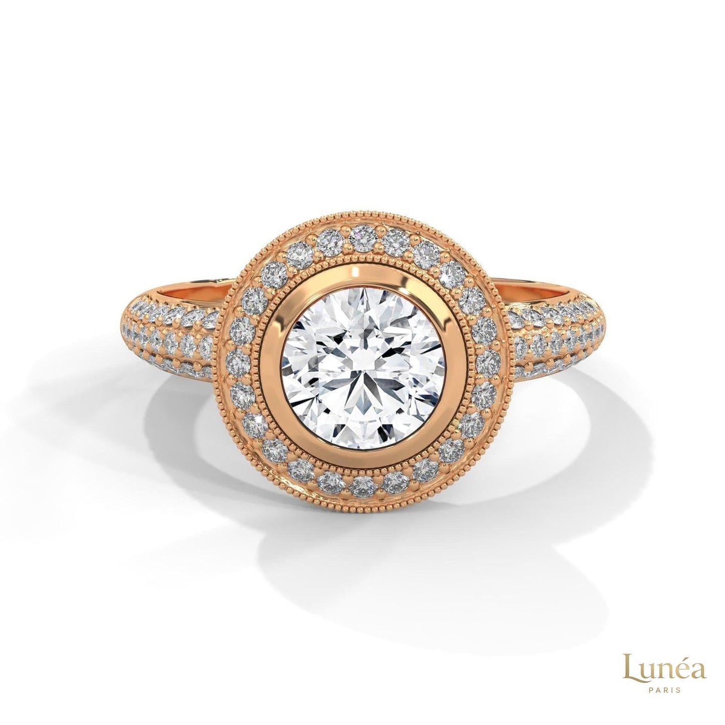 1.50 Ct. Double Halo Lab Diamond Engagement Ring
