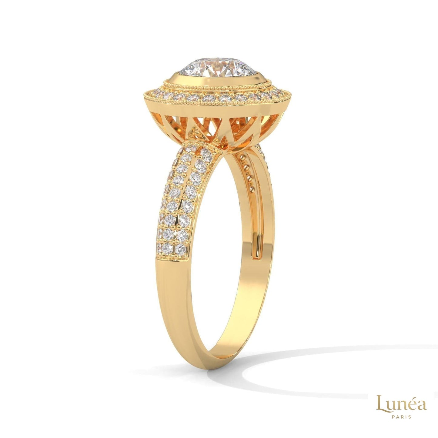 1.50 Ct. Double Halo Lab Diamond Engagement Ring