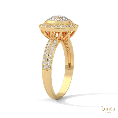 1.50 Ct. Double Halo Lab Diamond Engagement Ring