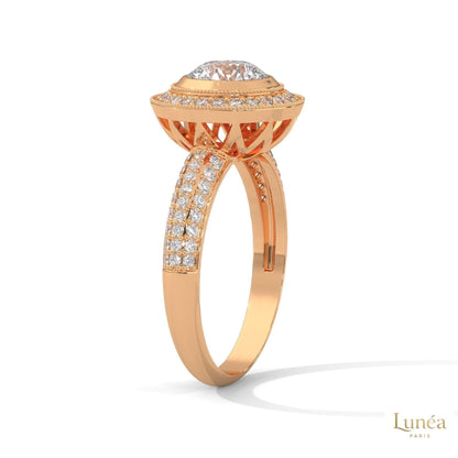 1.50 Ct. Double Halo Lab Diamond Engagement Ring