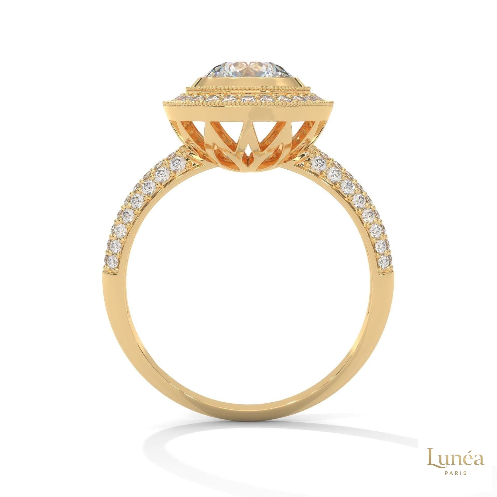 1.50 Ct. Double Halo Lab Diamond Engagement Ring