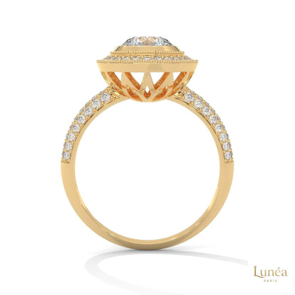 1.50 Ct. Double Halo Lab Diamond Engagement Ring