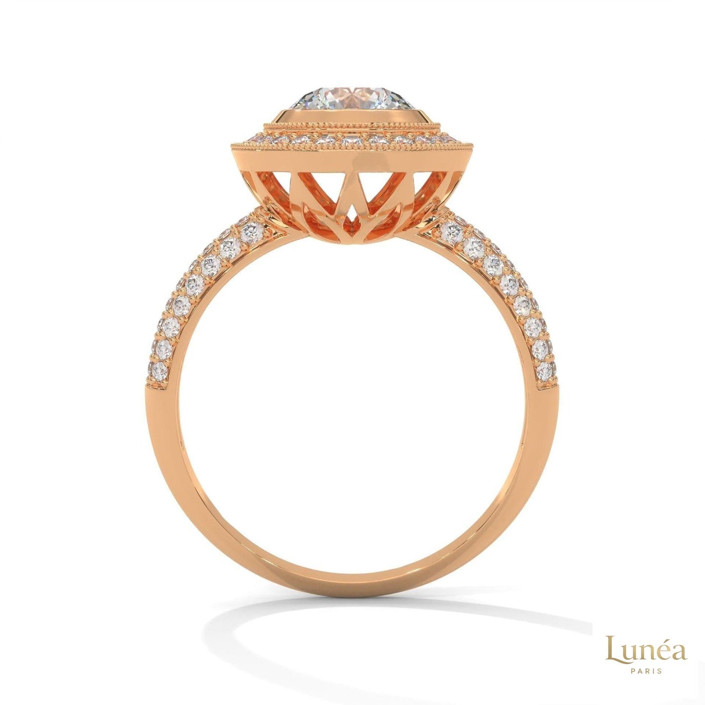 1.50 Ct. Double Halo Lab Diamond Engagement Ring