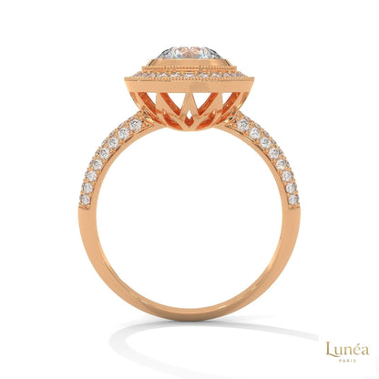 1.50 Ct. Double Halo Lab Diamond Engagement Ring