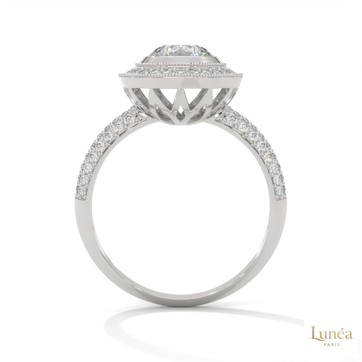 1.50 Ct. Double Halo Lab Diamond Engagement Ring