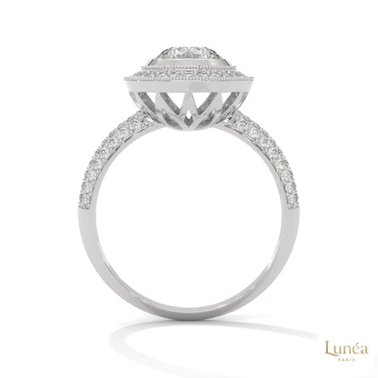 1.50 Ct. Double Halo Lab Diamond Engagement Ring