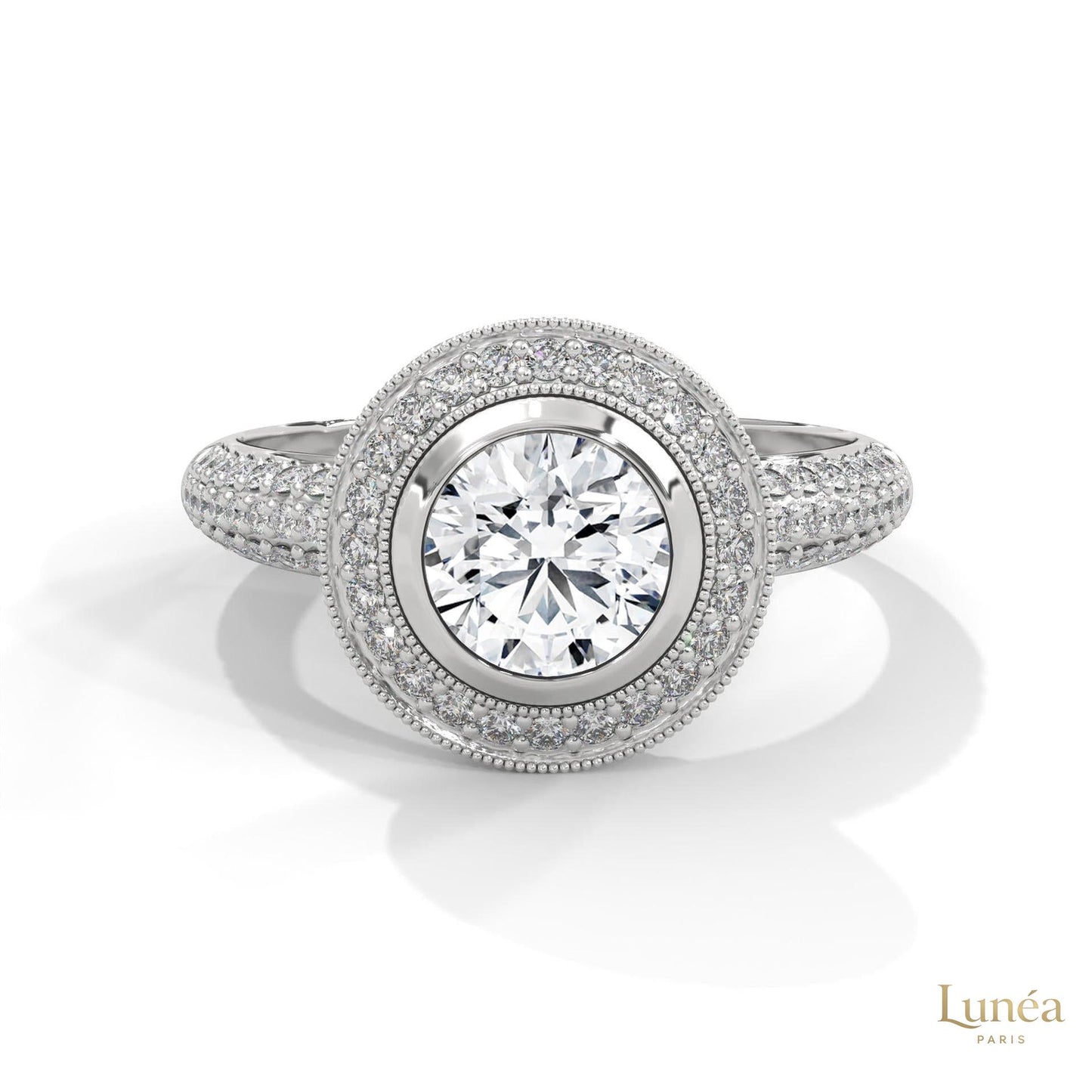 1.50 Ct. Double Halo Lab Diamond Engagement Ring
