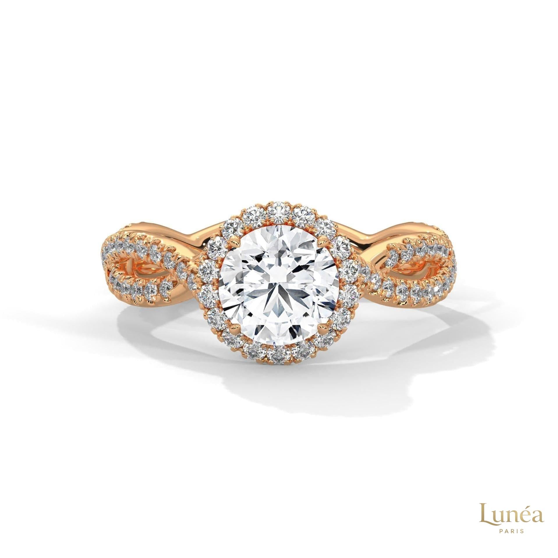 1.50 Ct. Round Diamond Halo Engagement Ring