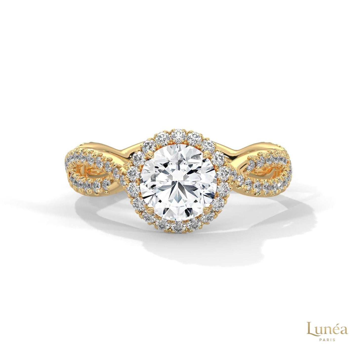 1.50 Ct. Round Diamond Halo Engagement Ring