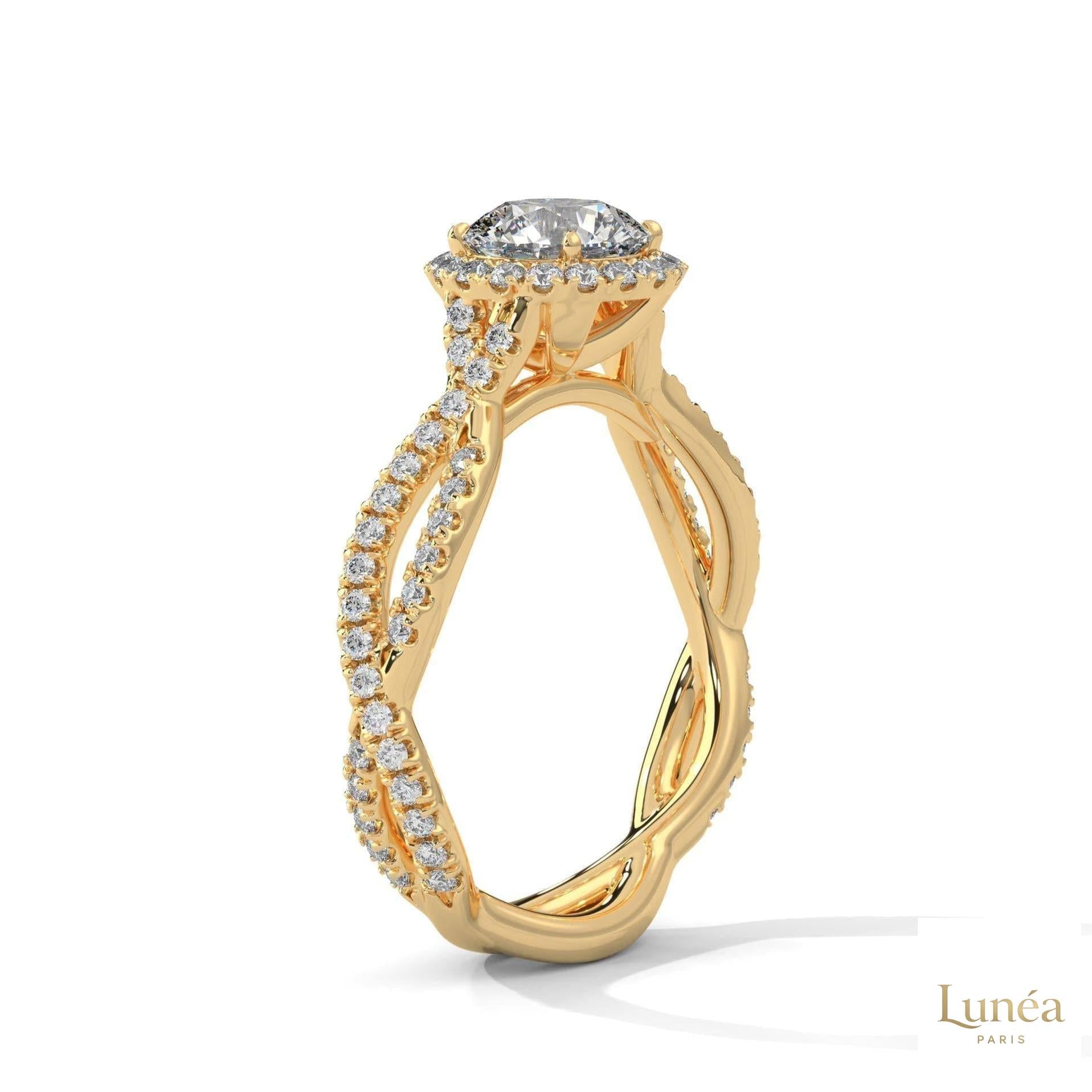1.50 Ct. Round Diamond Halo Engagement Ring