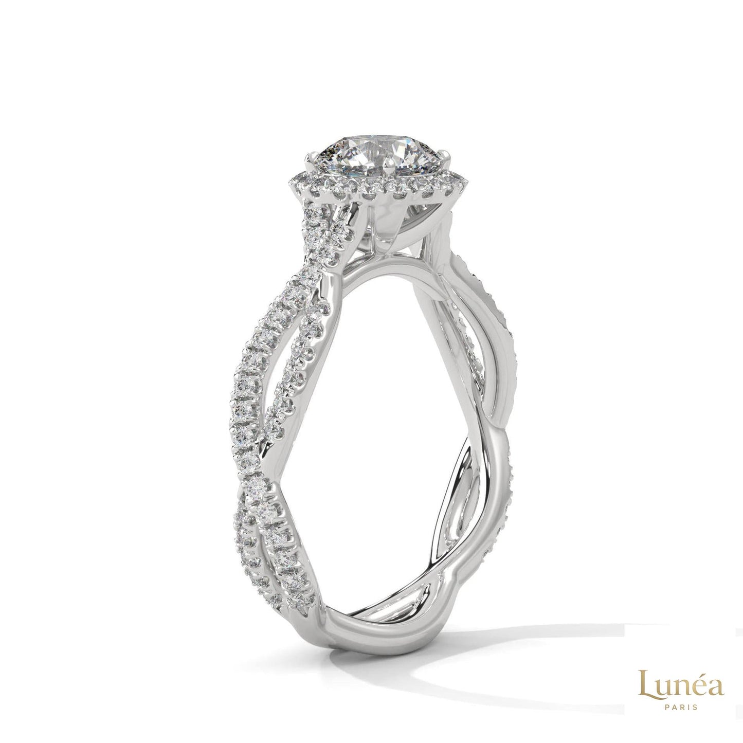 1.50 Ct. Round Diamond Halo Engagement Ring
