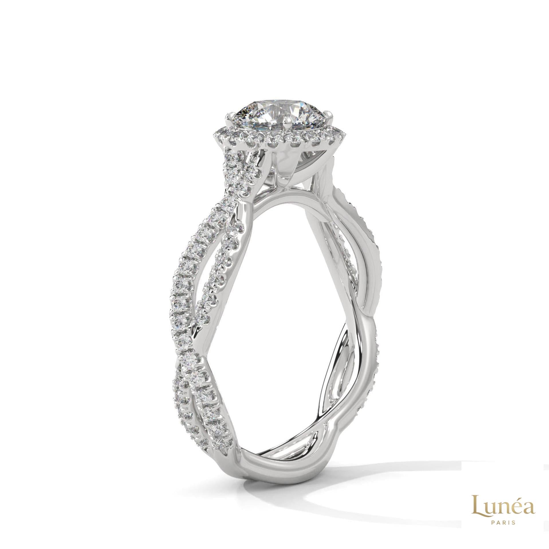 1.50 Ct. Round Diamond Halo Engagement Ring