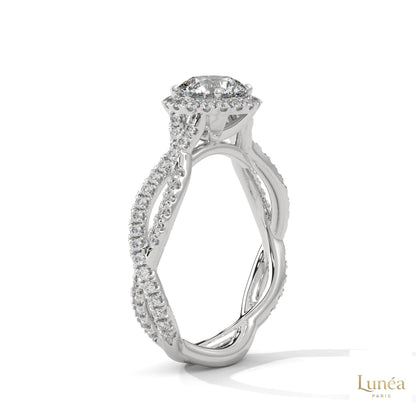 1.50 Ct. Round Diamond Halo Engagement Ring