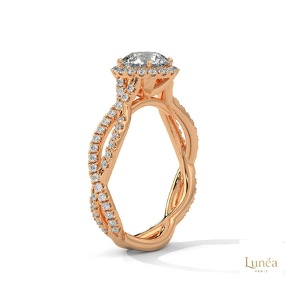 1.50 Ct. Round Diamond Halo Engagement Ring