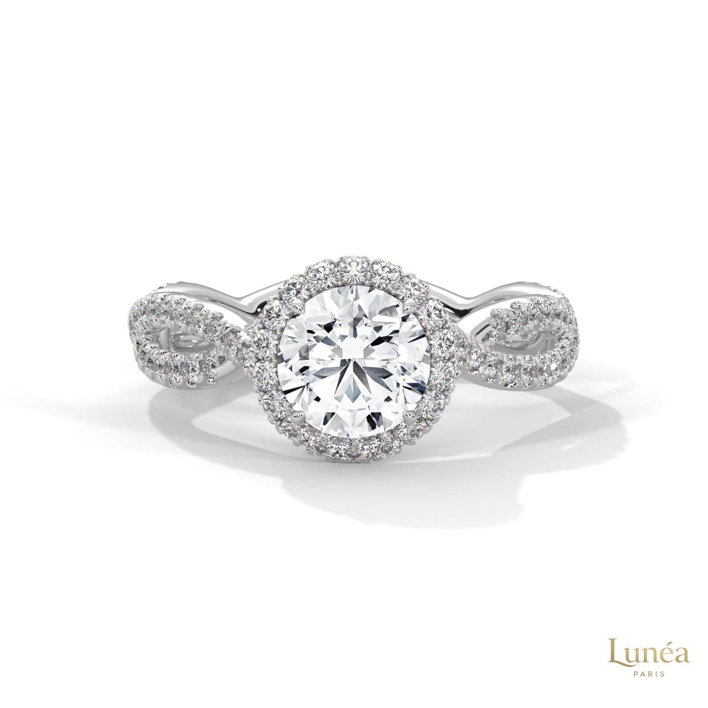 1.50 Ct. Round Diamond Halo Engagement Ring