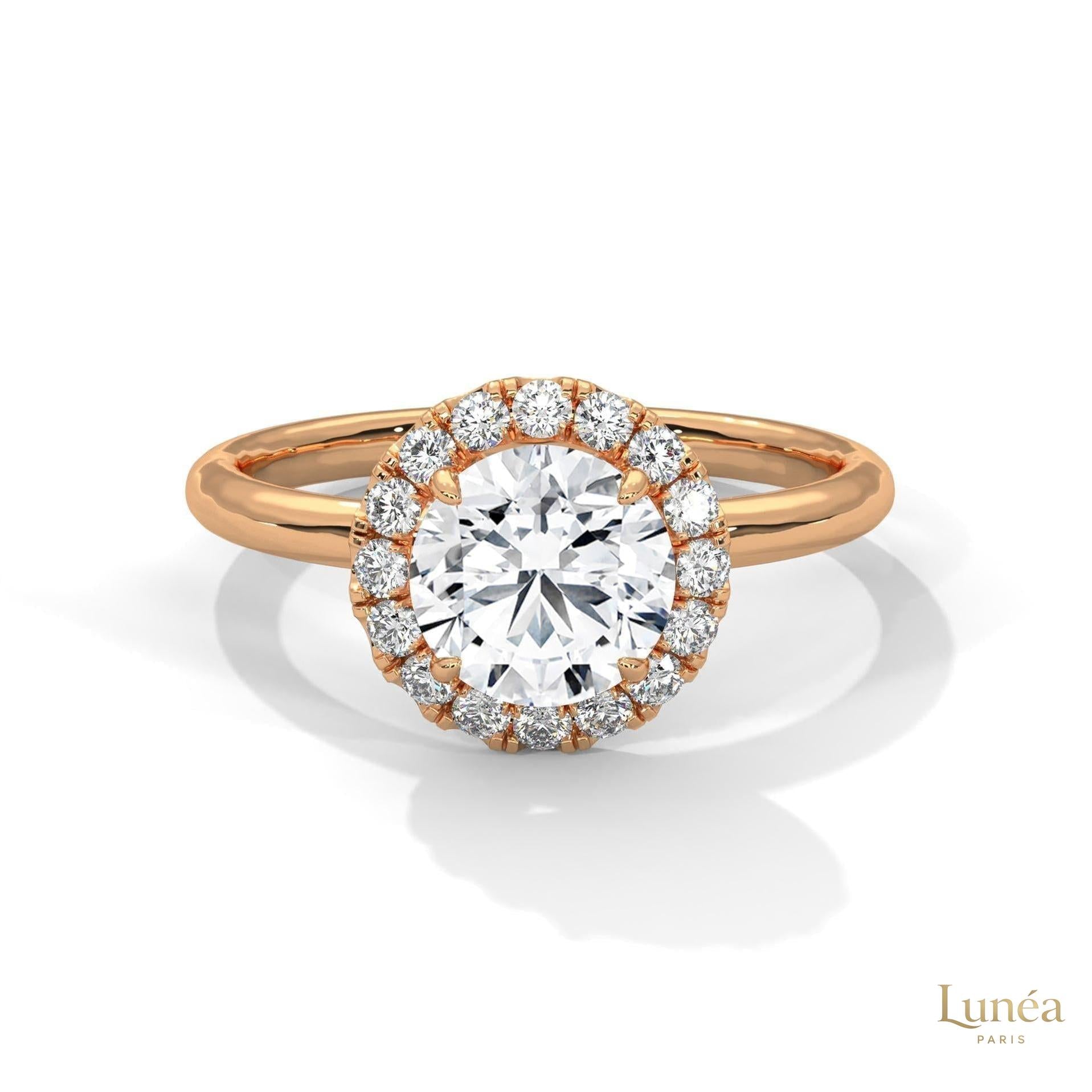 1.50 Ct. Round Halo Lab Diamond Ring