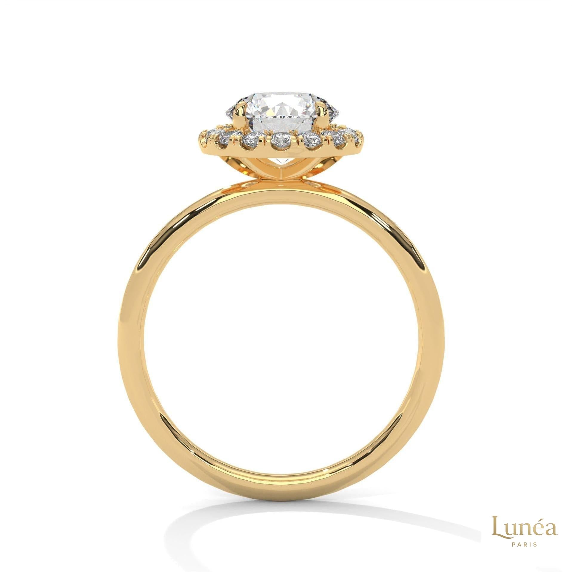 1.50 Ct. Round Halo Lab Diamond Ring