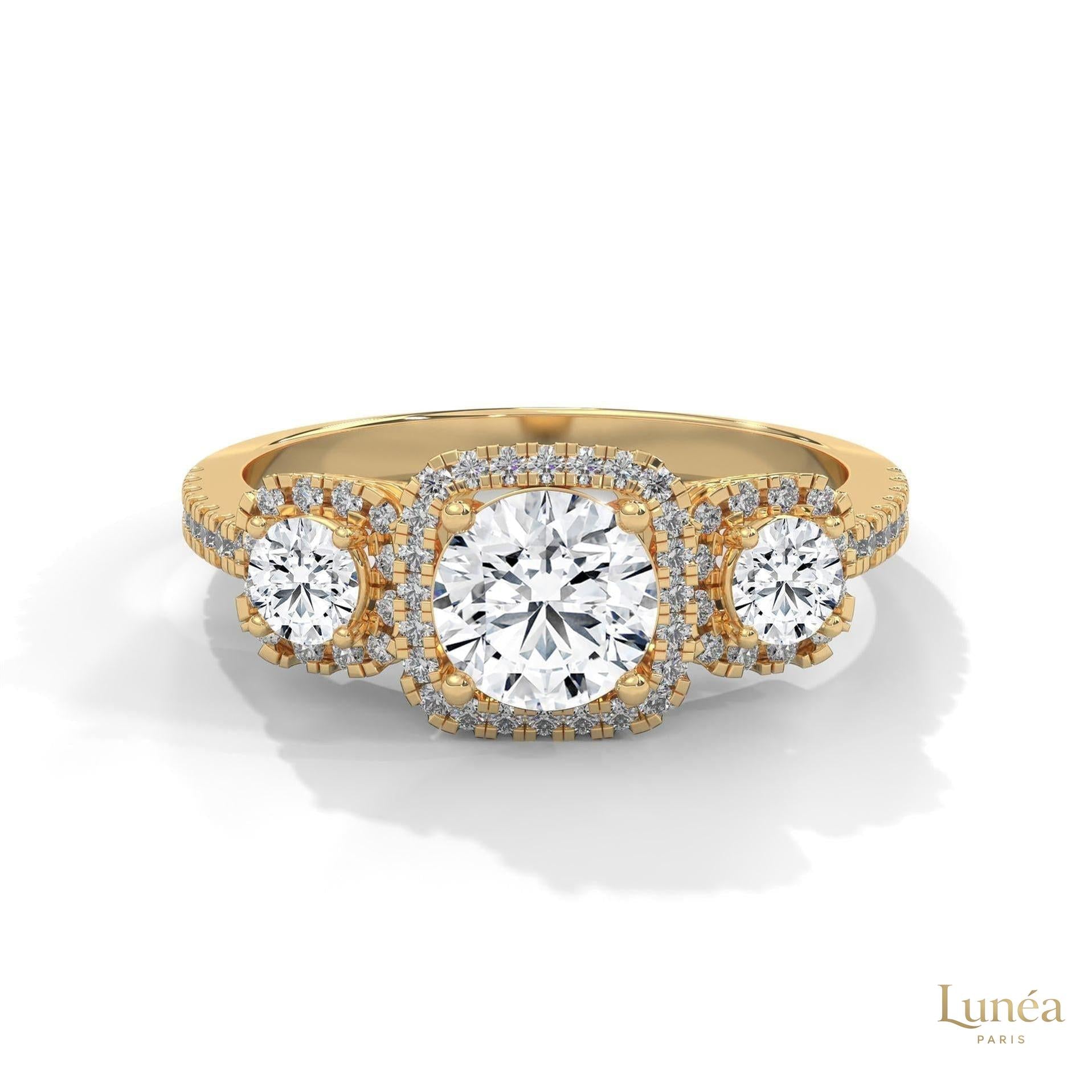 1.55 Ct. 3-Stone Round Lab Diamond Ring