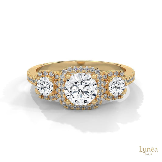 1.55 Ct. 3-Stone Round Lab Diamond Ring