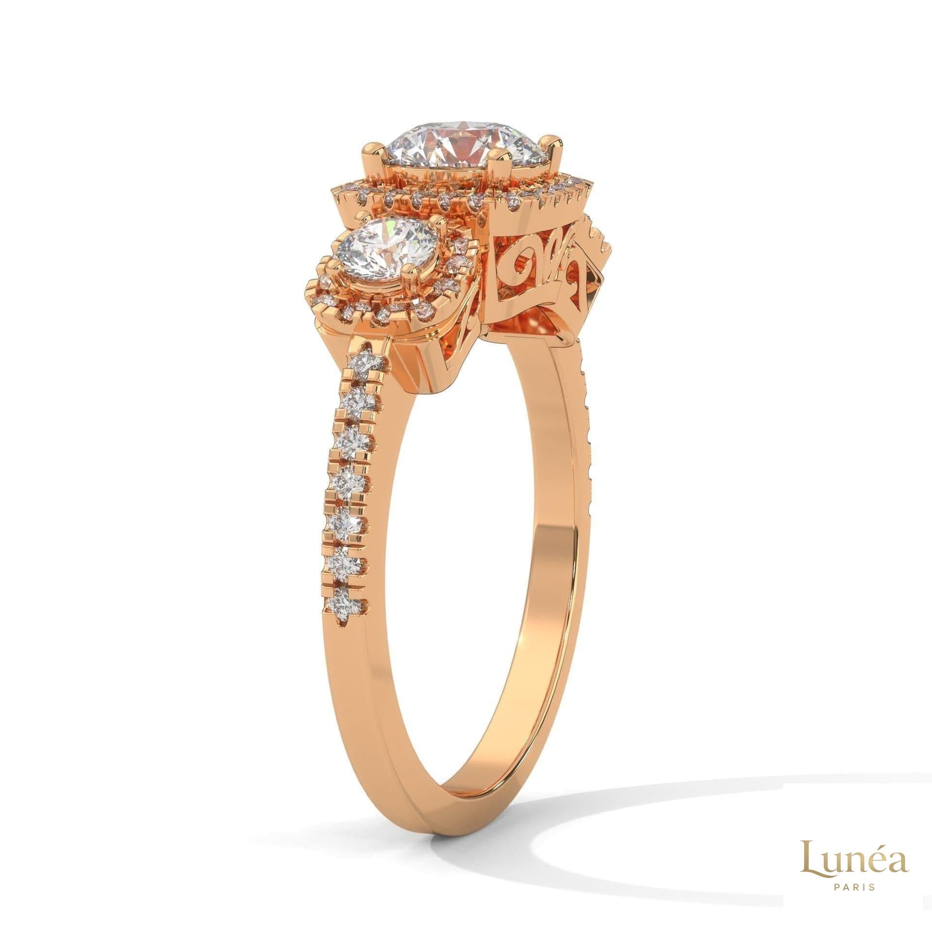 1.55 Ct. 3-Stone Round Lab Diamond Ring