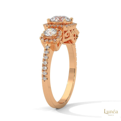 1.55 Ct. 3-Stone Round Lab Diamond Ring