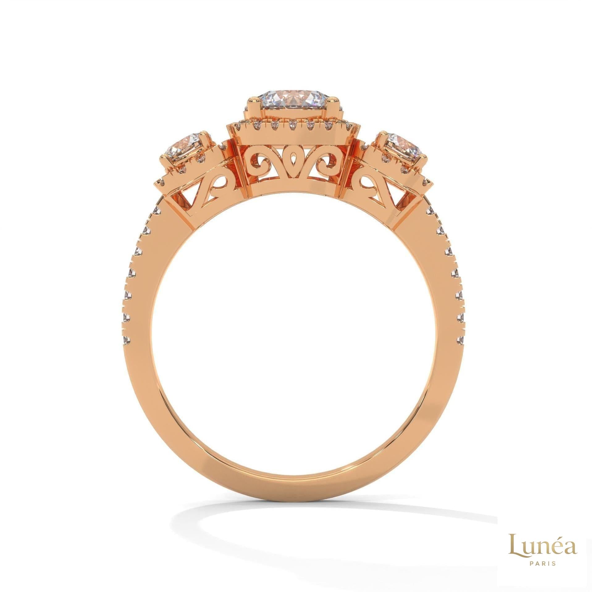 1.55 Ct. 3-Stone Round Lab Diamond Ring
