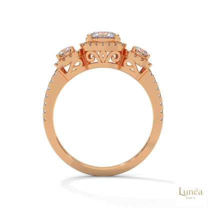 1.55 Ct. 3-Stone Round Lab Diamond Ring
