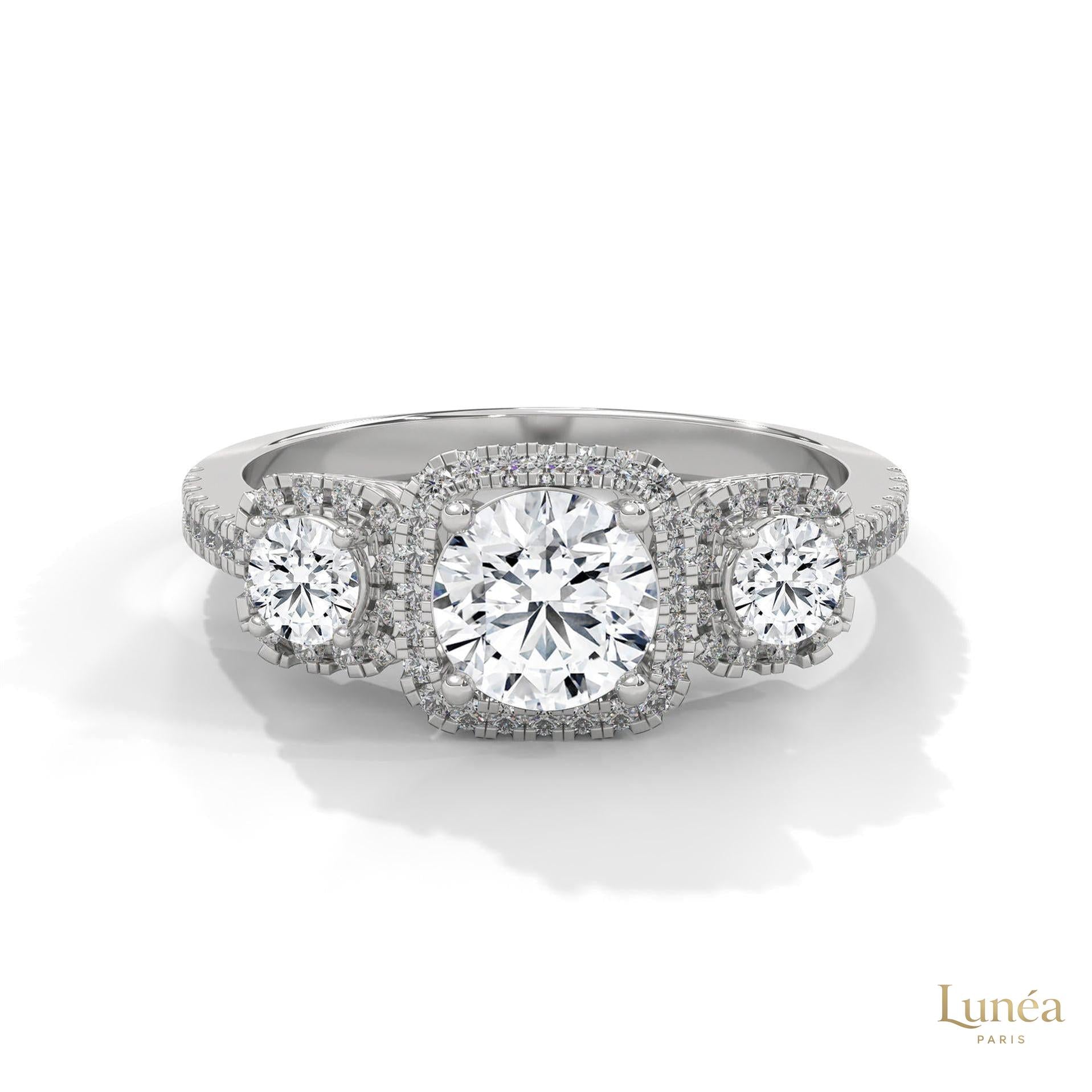 1.55 Ct. 3-Stone Round Lab Diamond Ring