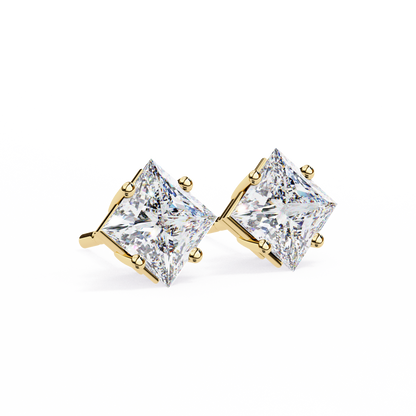2.39 CTW Princess-Cut Lab-Grown Diamond Stud Earrings in 14K Gold
