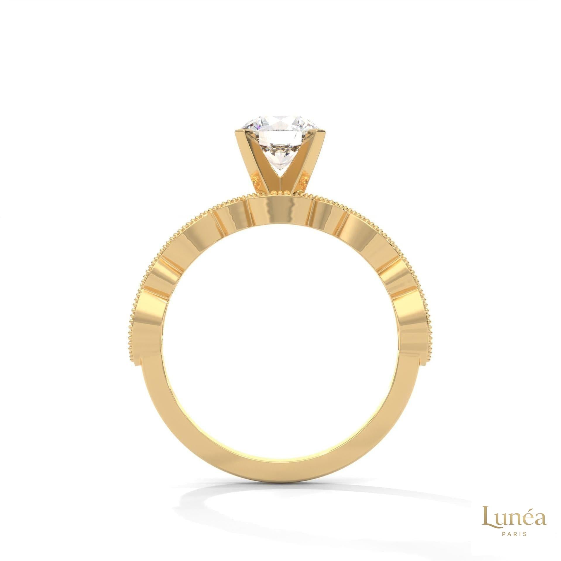 1.60 Ct. Round Lab Diamond Marquise Engagement Ring