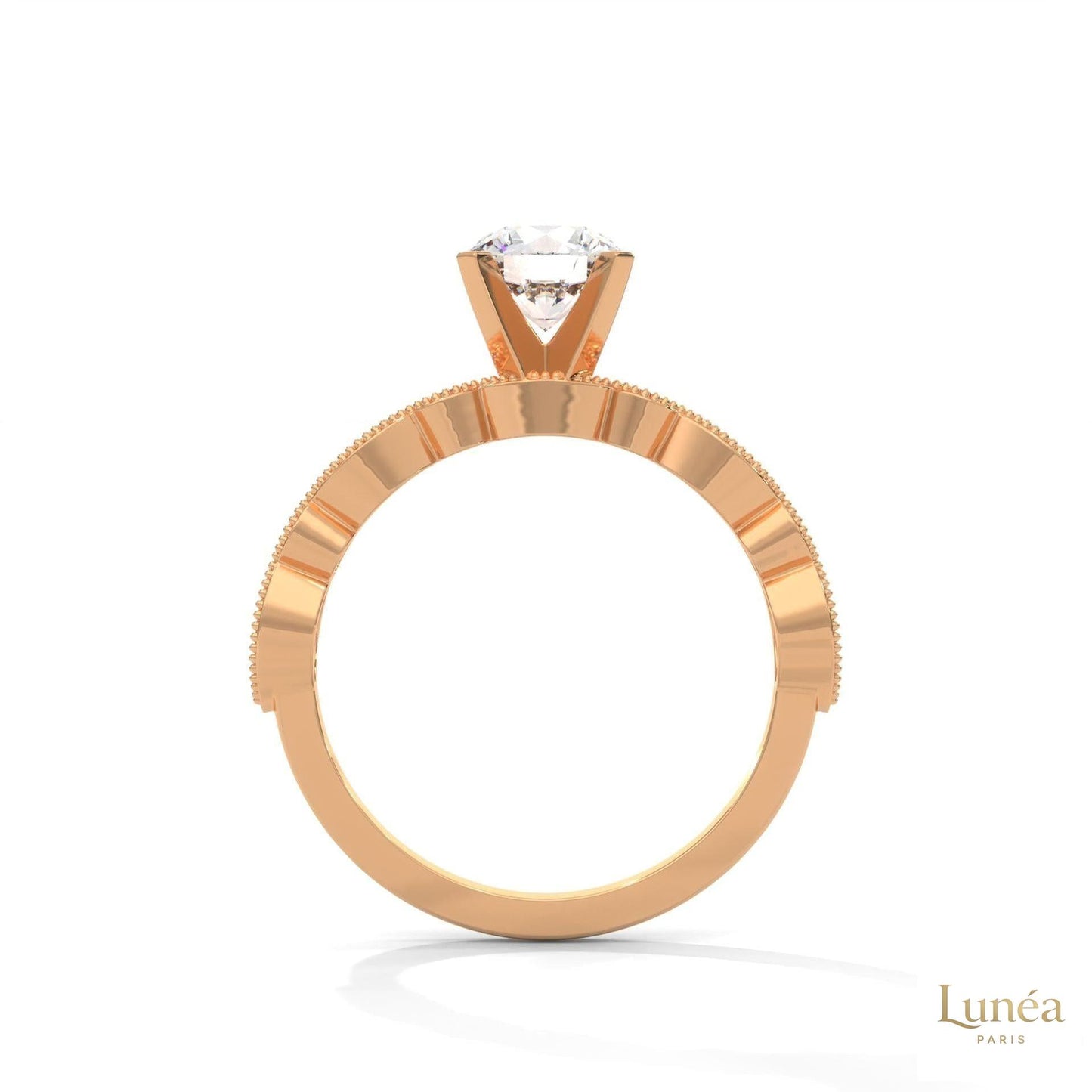 1.60 Ct. Round Lab Diamond Marquise Engagement Ring