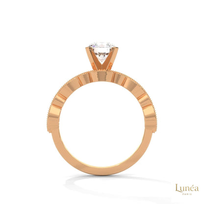 1.60 Ct. Round Lab Diamond Marquise Engagement Ring